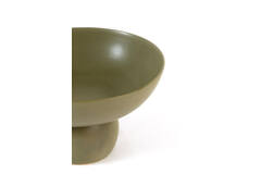 Dish on base Ø29,5x16 cm GOLANI ceramics olive green