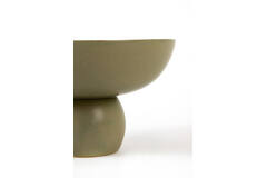 Dish on base Ø29,5x16 cm GOLANI ceramics olive green