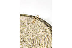 Dish/wall orn S/2 Ø40x4,5+Ø50x6 cm BURICA seagrass nat+black