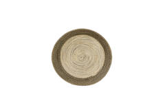 Dish/wall orn S/2 Ø40x4,5+Ø50x6 cm BURICA seagrass nat+black