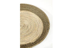Dish/wall orn S/2 Ø40x4,5+Ø50x6 cm BURICA seagrass nat+black