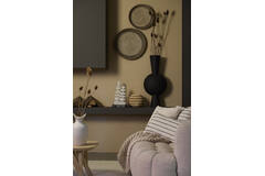 Dish/wall orn S/2 Ø40x4,5+Ø50x6 cm BURICA seagrass nat+black