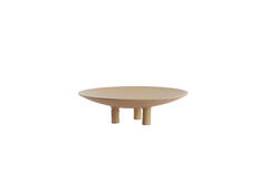Plateau op voet Ø40x11 cm TABUA zand+licht bruin gespikkeld