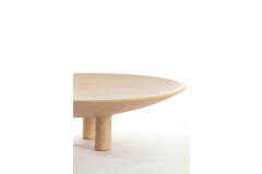 Plateau op voet Ø40x11 cm TABUA zand+licht bruin gespikkeld