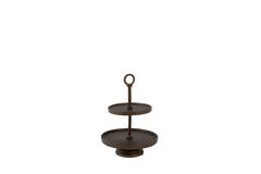 Stand 2 layers Ø24x37 cm LUTEK matt brown-bronze