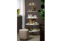 Etagere 5 laags Ø79x175 cm VERMENTINO marmer wit
