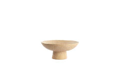 Dish on base Ø31x15,5 cm OTA sand+light brown spotted