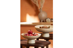 Dish on base Ø31x15,5 cm OTA sand+light brown spotted