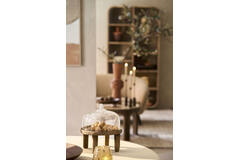 Dish Ø27x30 cm BIA mango wood antique brown+glass clear