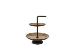 Stand 2 layers Ø26x29 cm RADEBI shiny terra+matt brown-bronz