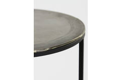 Bijzettafel S/2 Ø40x45+Ø49x50,5 cm TALCA ruw lood+ant. lood