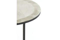 Bijzettafel S/2 Ø41x46+Ø49x52 cm TALCA ruw nikkel