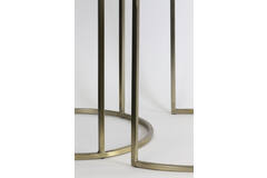 Bijzettafel S/2 Ø40x45+Ø50x52 cm TALCA licht goud