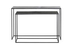 Side table S/2 max 120x25x80 cm BOCA ruw lood ant-mat zwart