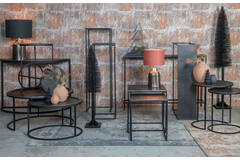 Side table S/2 max 120x25x80 cm BOCA ruw lood ant-mat zwart