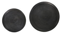 Coffee table S/2 Ø60x38+Ø78x42 cm TALCA lead antiq deep edge