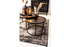 Coffee table S/2 Ø60x38+Ø78x42 cm TALCA lead antiq deep edge