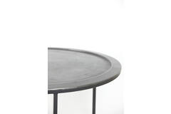 Coffee table S/2 Ø60x38+Ø78x42 cm TALCA lead antiq deep edge