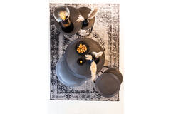 Salontafel S/2 Ø67,5x39,5+Ø75x45 cm TALCA lood antiek edge