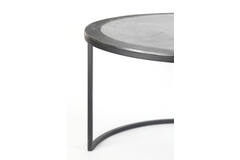 Salontafel S/2 Ø67,5x39,5+Ø75x45 cm TALCA lood antiek edge