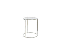 Bijzettafel S/2 Ø40x45+Ø50x52 cm DUARTE nikkel+glas