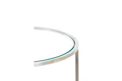 Bijzettafel S/2 Ø40x45+Ø50x52 cm DUARTE nikkel+glas