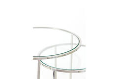 Bijzettafel S/2 Ø40x45+Ø50x52 cm DUARTE nikkel+glas