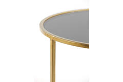 Salontafel S/2 Ø65x39+Ø75x44 cm DUARTE smoke glas-goud