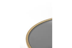 Salontafel S/2 Ø65x39+Ø75x44 cm DUARTE smoke glas-goud