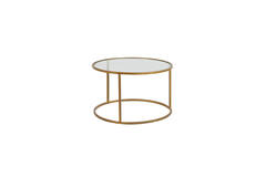 Salontafel S/2 Ø65x39+Ø75x44 cm DUARTE glas-goud