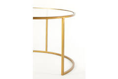 Salontafel S/2 Ø65x39+Ø75x44 cm DUARTE glas-goud