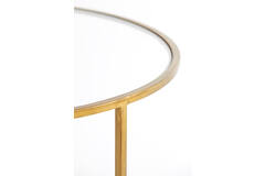 Salontafel S/2 Ø65x39+Ø75x44 cm DUARTE glas-goud