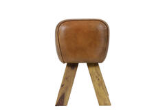 Stool 40x31x46 cm RAMY leather brown