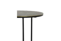 Bijzettafel S/2 Ø41x46+Ø49x52 cm RENGO relief antiek brons