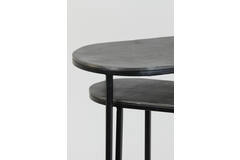 Bijzettafel S/2 max 53x26x53 cm BOCOV antiek lood-zwart