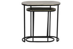Bijzettafel S/2 max 53x26x53 cm BOCOV antiek brons-zwart
