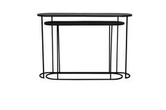 Side table S/2 max 118x28x81 cm BOCOV antiek lood-zwart