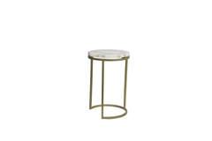 Bijzettafel S/2 Ø28x42+Ø41x50 cm AXAT agaat antiek brons
