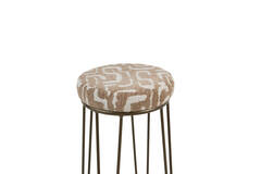 Bar stool Ø41x73 cm ALICE green-grey+beige+brown-bronze