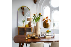 Dining table 220x100x76 cm QUENZA acacia wood brown