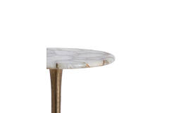 Side table Ø48x53 cm RICKERD agate white+antique bronze