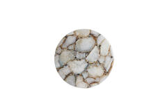 Side table Ø48x53 cm RICKERD agate white+antique bronze