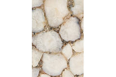 Side table Ø61x41 cm RICKERD agate white+antique bronze