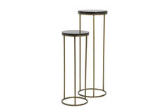 Pillar S/2 Ø30x80+Ø35x100 cm SOBRINA black agate+ant. bronze