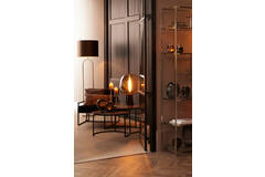 Coffee table S/2 Ø65,5x40,5+Ø75x45,5 cm ALFIO d br mrbl+blck