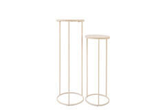 Pillar S/2 Ø32x82+Ø41x102 cm RICARDO travertine sand+beige