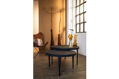 Coffee table S/2 Ø64x39+Ø75x44 cm TOBIAS black