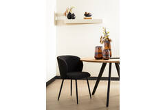 Dining chair 56x55x79 cm ELYNA bouclé black-matt black