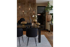 Dining chair 56x55x79 cm ELYNA bouclé black-matt black