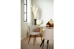 Dining chair 56x55x79 cm ELYNA teddy light beige-matt black